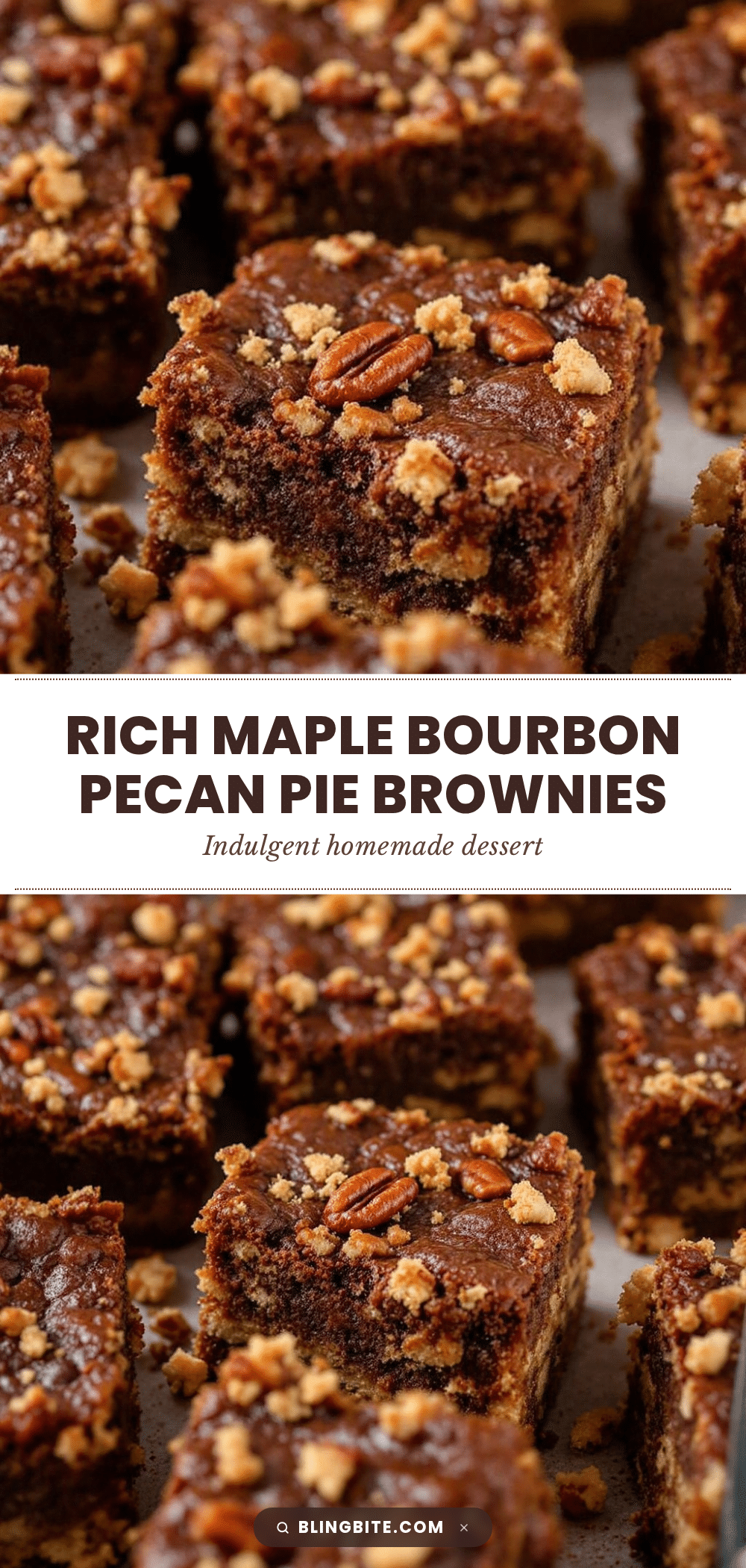 Rich Maple Bourbon Pecan Pie Brownies recipe
