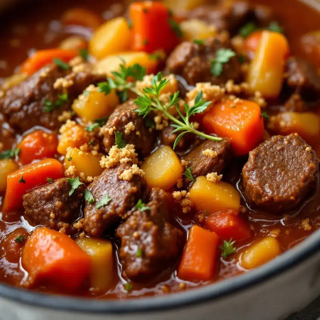 slow cooker beef and vegetable stew preparation steps
