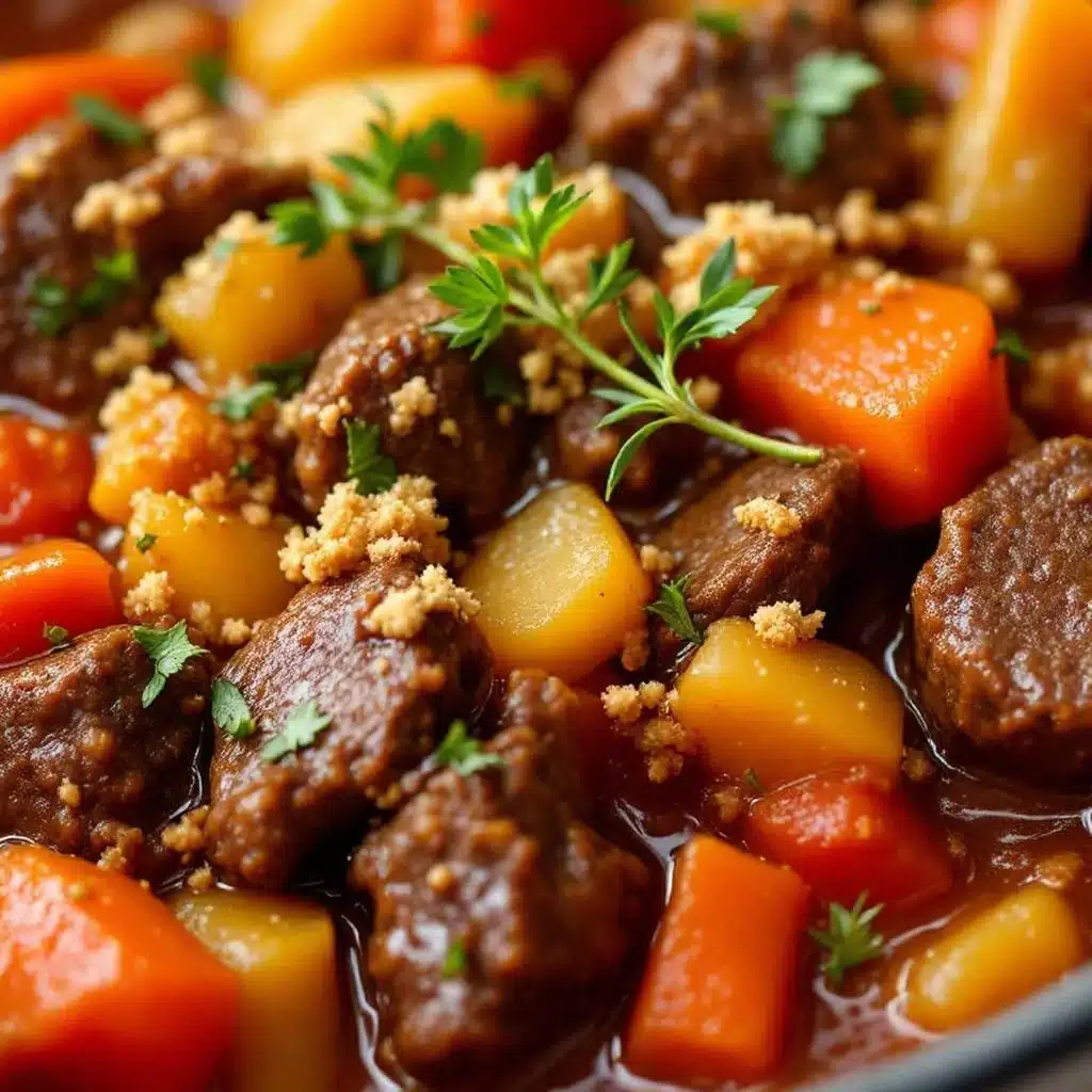 slow cooker beef and vegetable stew - featured image