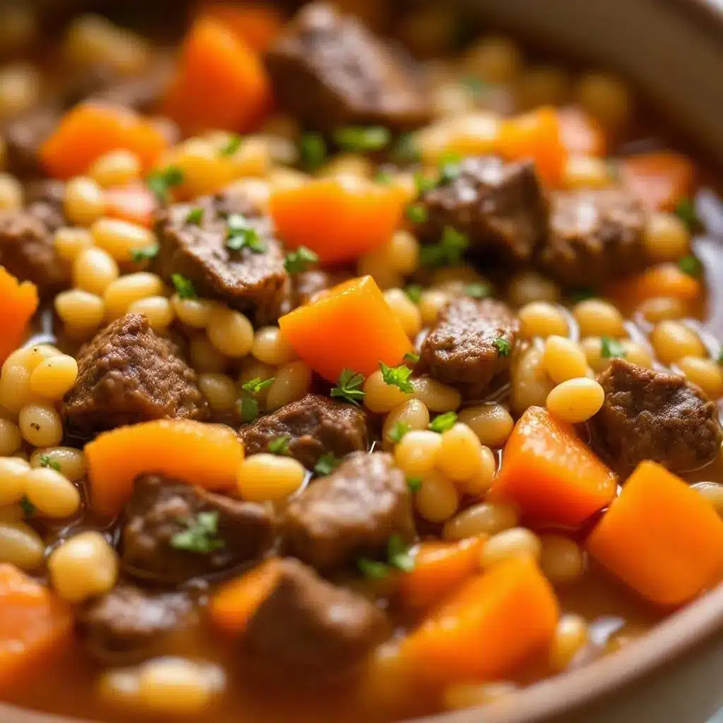 slow cooker beef vegetable barley soup - featured image