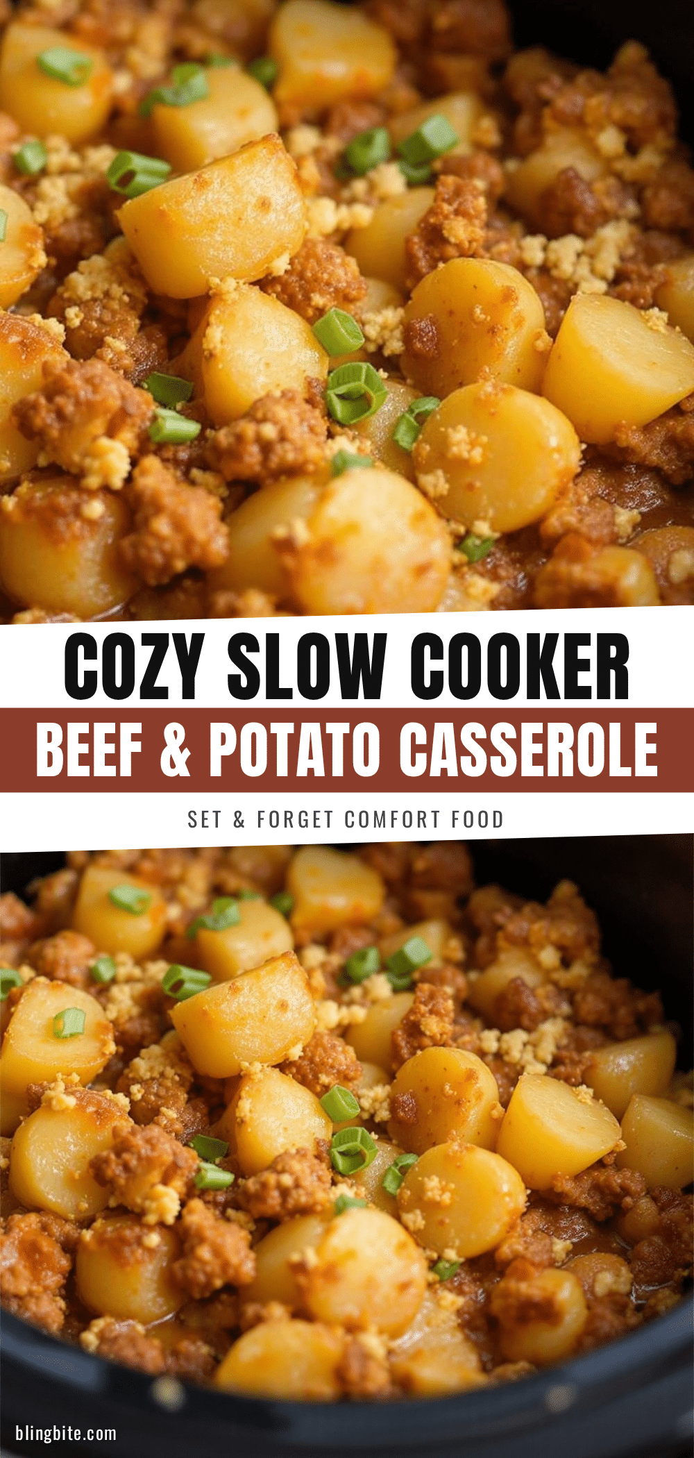 slow cooker ground beef and potato casserole recipe
