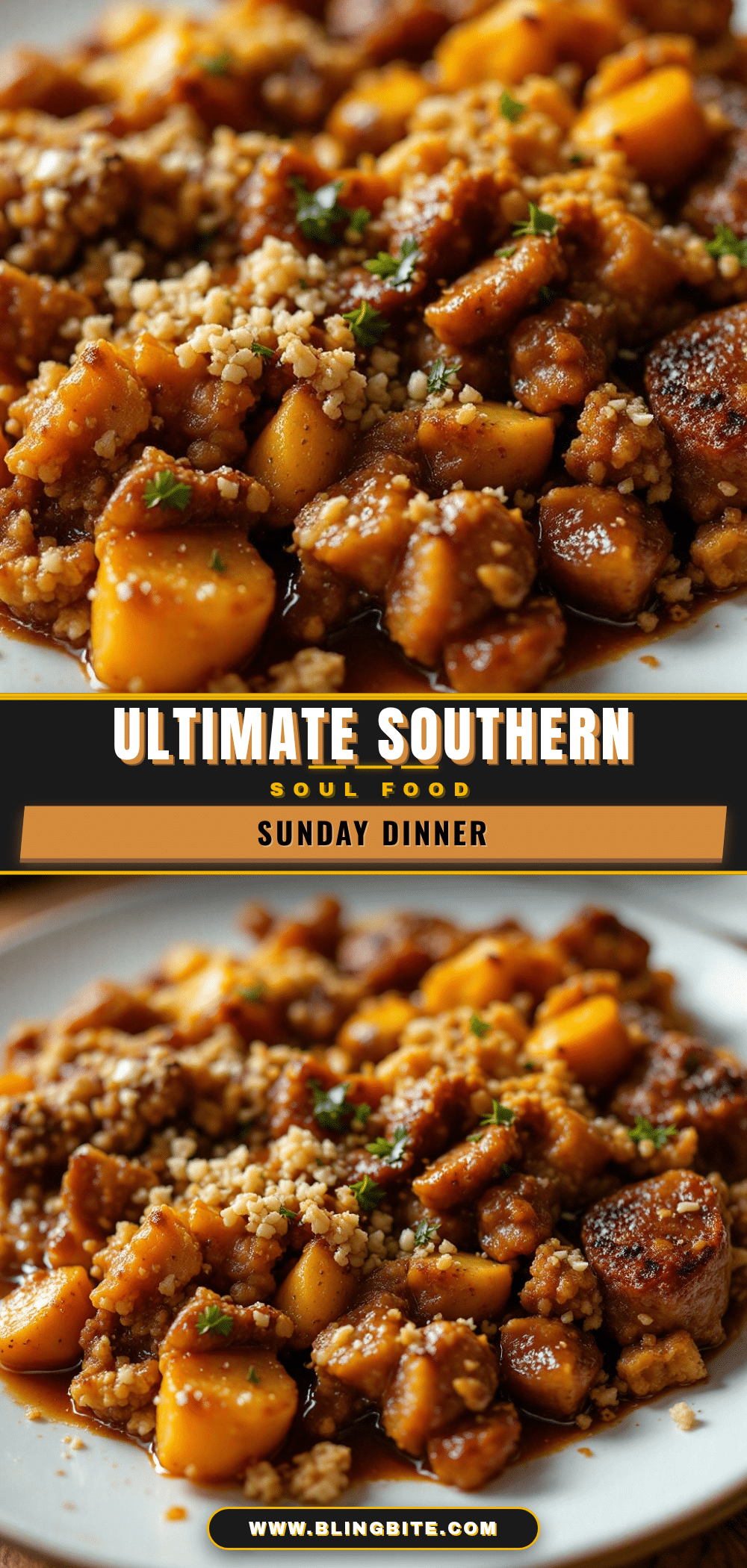 Southern soul food Sunday dinner plate recipe