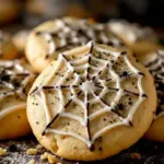 spooky easy halloween spiderweb sugar cookies - featured image