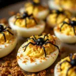 spooky spider deviled eggs - featured image