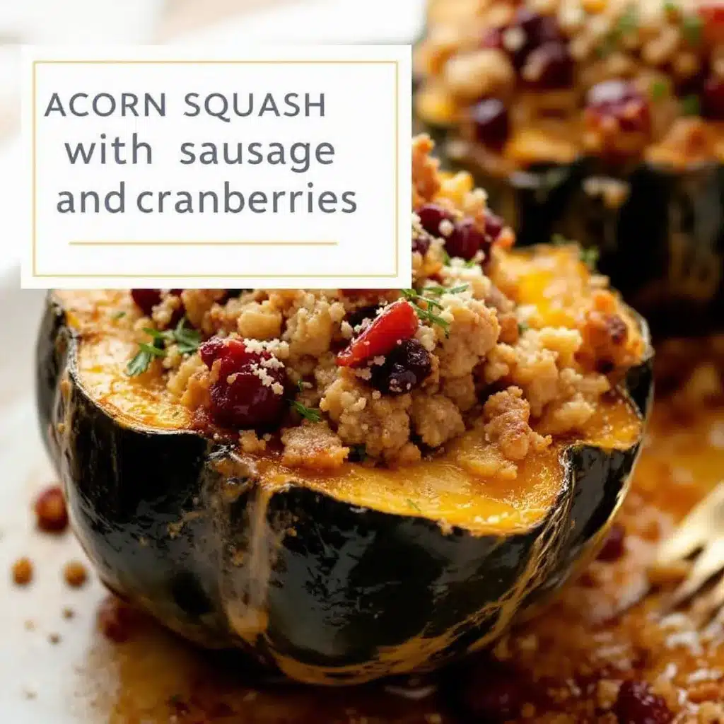 stuffed acorn squash with sausage and cranberries preparation steps
