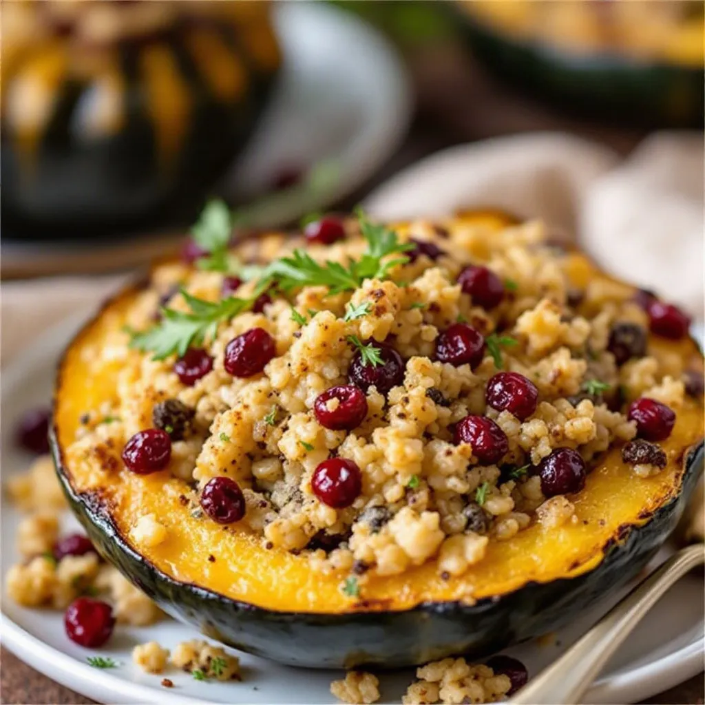 stuffed acorn squash with wild rice preparation steps