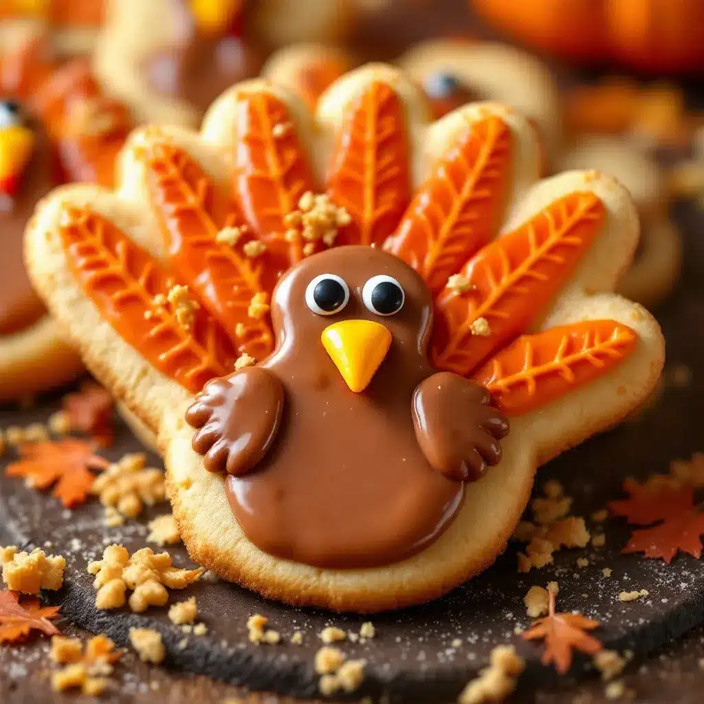 Thanksgiving turkey hand sugar cookies preparation steps