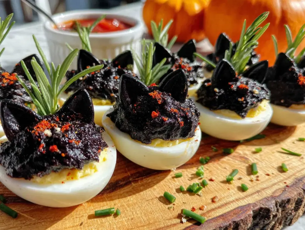 black cat deviled eggs - featured image
