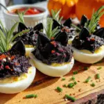 black cat deviled eggs - featured image