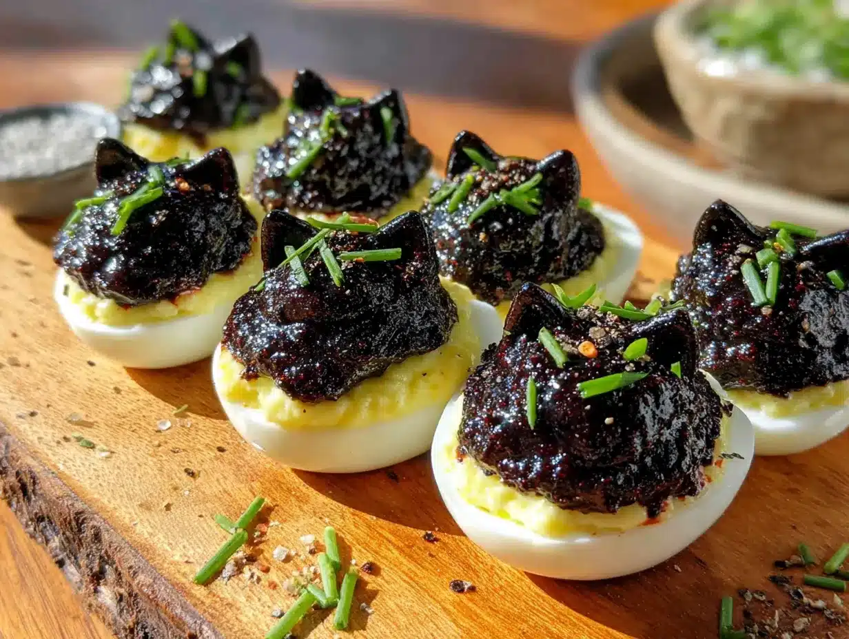 black cat deviled eggs preparation steps