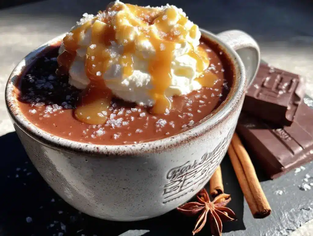 crockpot salted caramel hot chocolate - featured image