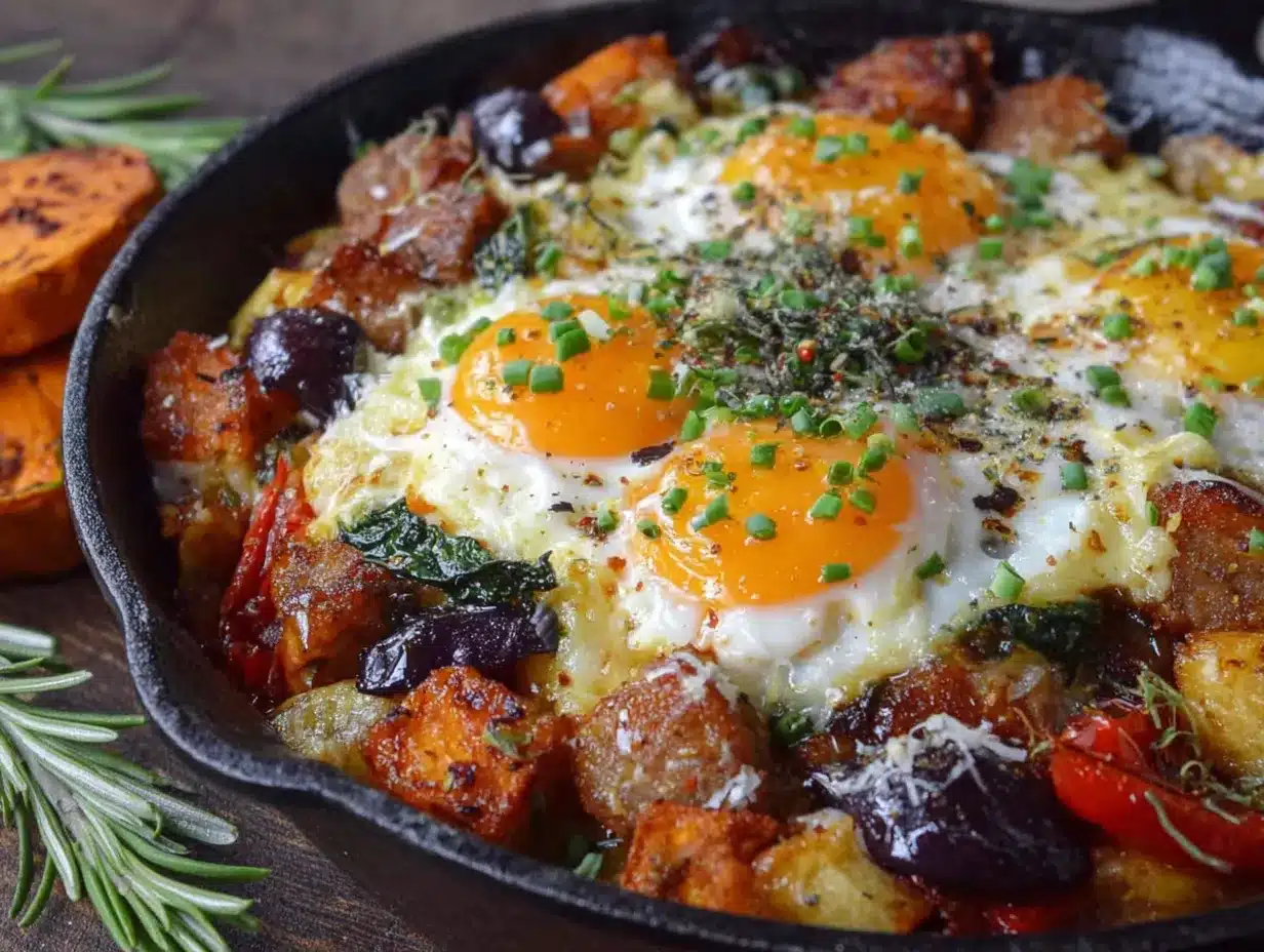 Easy Jack-O-Lantern Egg Breakfast Skillet preparation steps