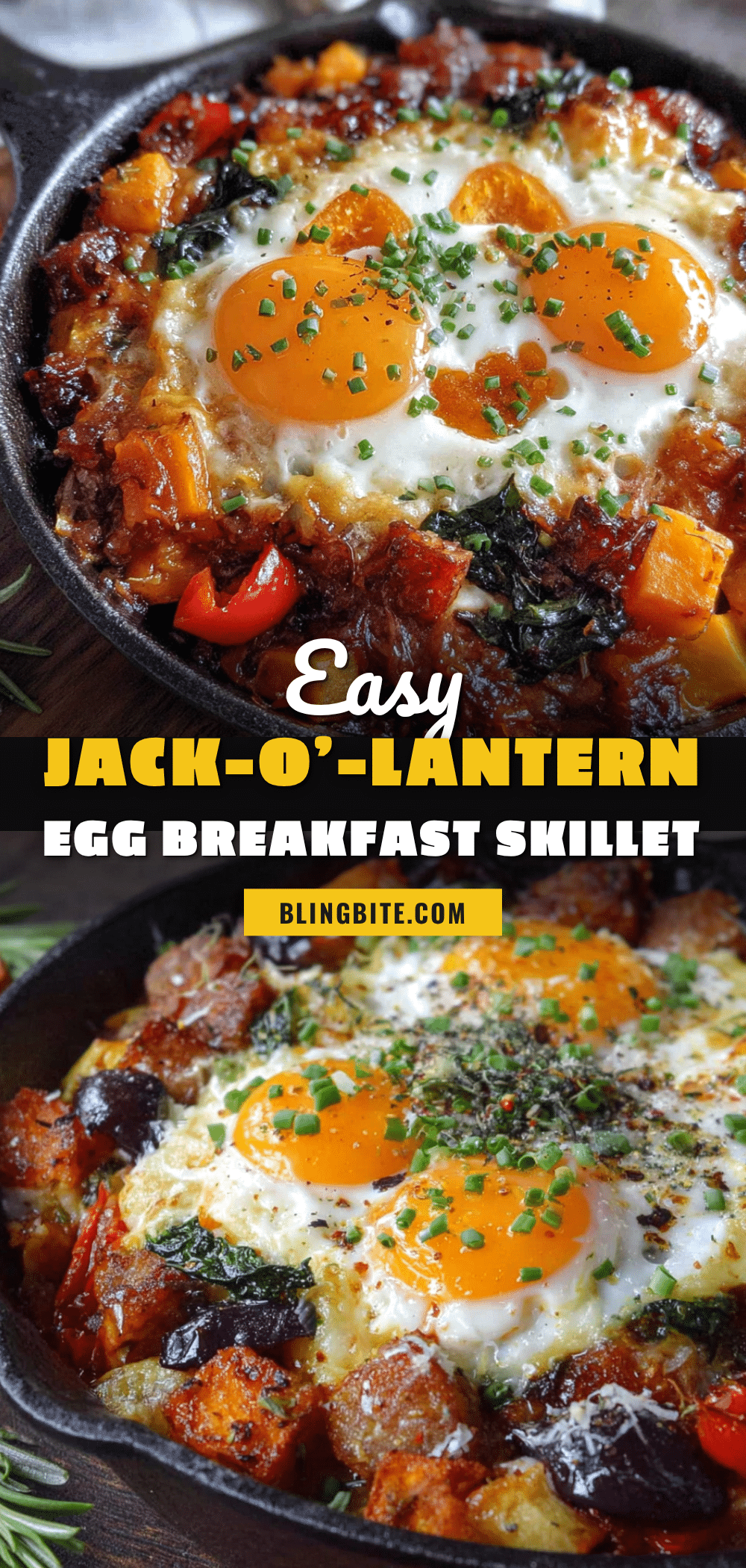 Easy Jack-O-Lantern Egg Breakfast Skillet recipe