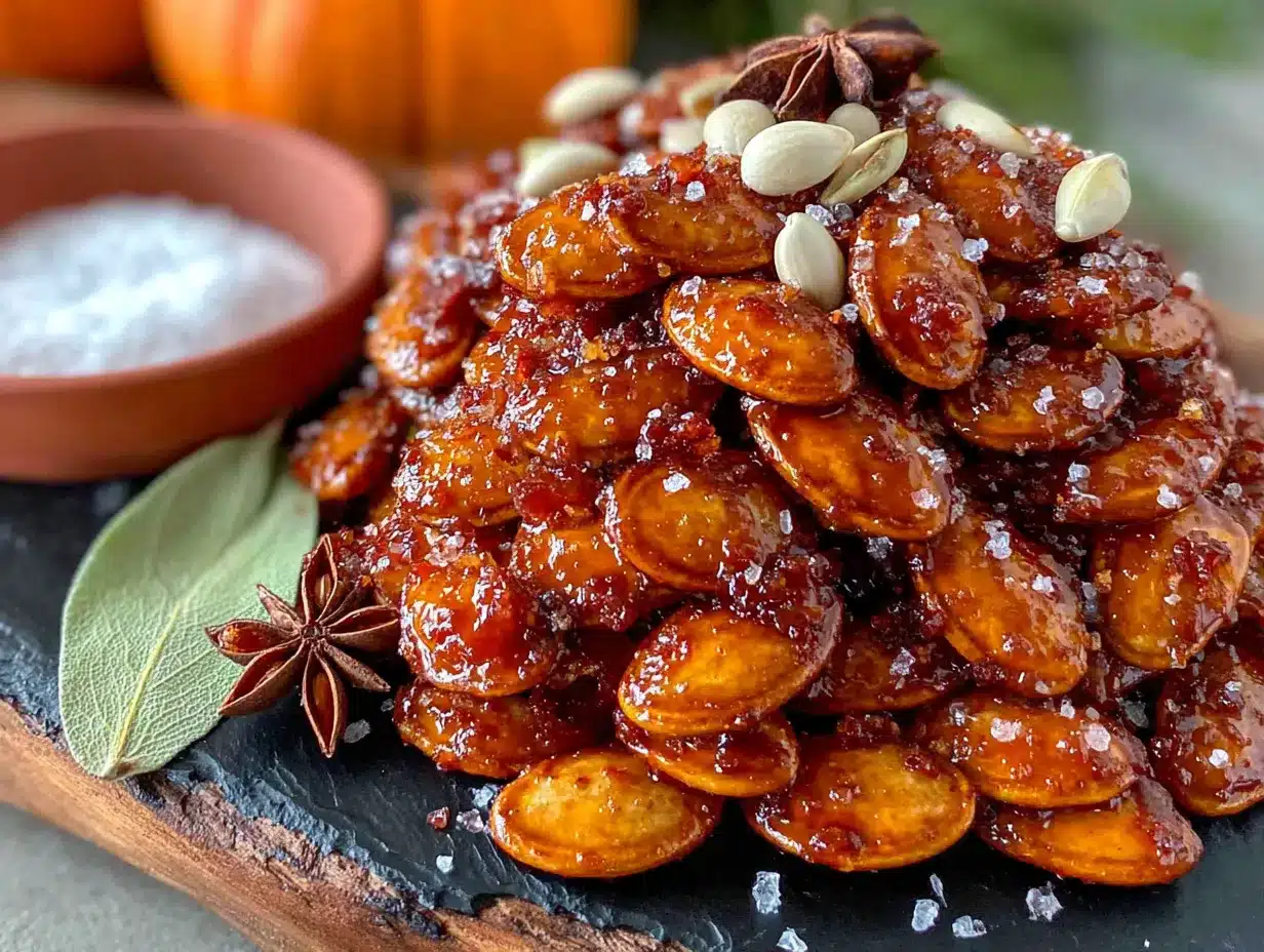 spiced maple roasted pumpkin seeds preparation steps