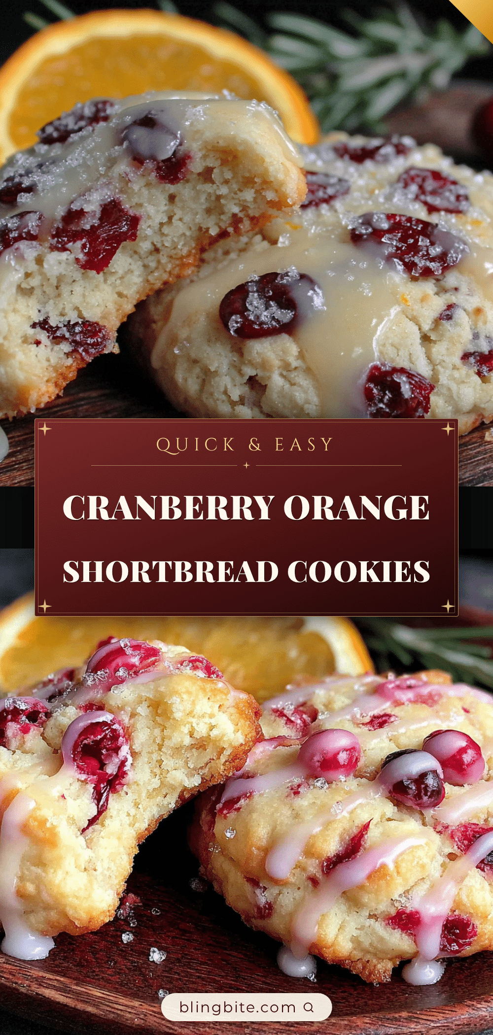 Cranberry orange shortbread cookies recipe