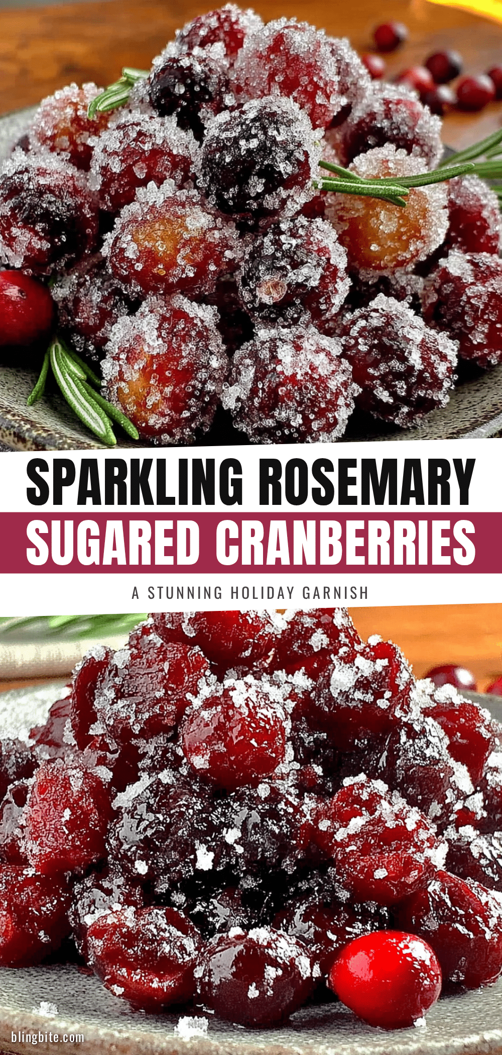 sparkling rosemary sugared cranberries recipe